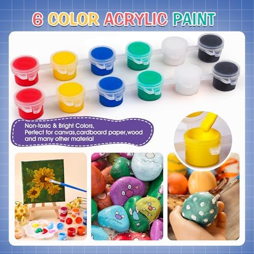 ESRICH 10 Set Canvas Painting Kit, Mini Acrylic Paint Set - Image 5