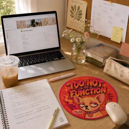 Funny Dog Round Mouse Pad, Saracatic Y2K Office Desk Decor - Image 2
