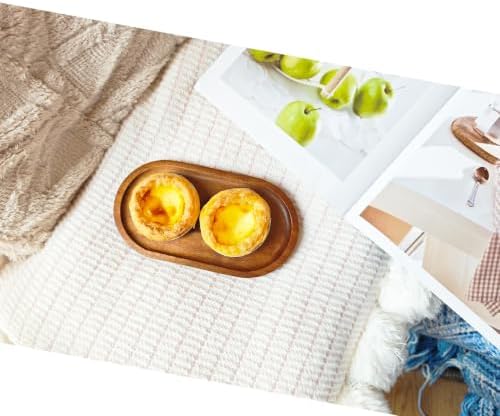 Small Wooden Tray (7.5 x 4.1 inch) 6 Pack, Oval Mini Serving Tray - Image 7
