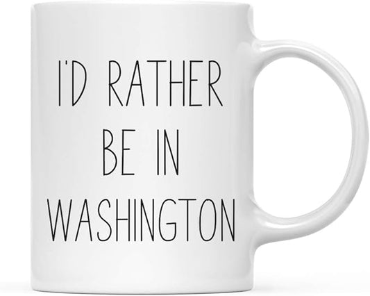 Andaz Press U.S. State 11oz. Coffee Mug Gift, I'd Rather Be in Washington, 1-Pack, Long Distance College Going Away Study Abroad Birthday Christmas Gifts