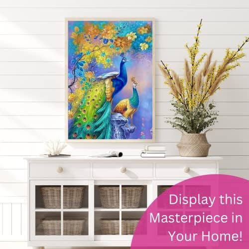 Peacock Feather Landscape Diamond Art for Adults 5D Round Drill Kit 12x16 - Image 2