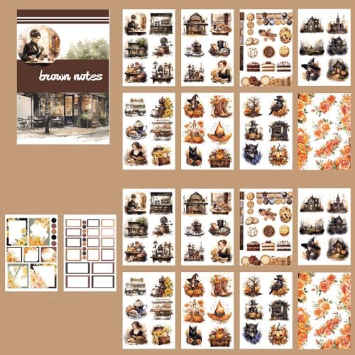 Alideco 20pcs Vintage Scrapbook Stickers Europe and The United States Figure Flowers Sticker Book for Adults Sticker journaling Stickers for Scrapbooking (heizongbiji) by Alideco