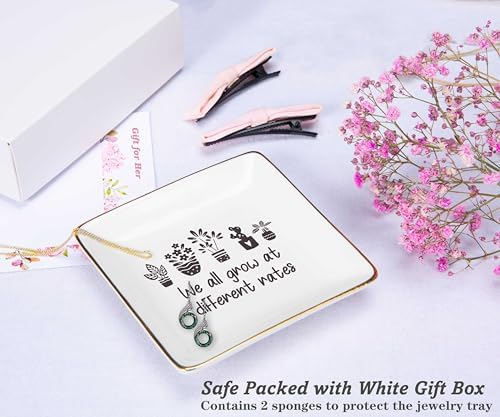 NZY We All Grow at Different Rates-Preschool Special Education-Inspirational Women Teacher Jewelry Tray Trinket Holder Ring Dish-Cute Motivational Teacher Life-First of Day School-Christmas Gifts - Image 2