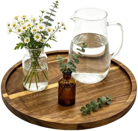 11.5" Round Acacia Wood ServingTray by KISENG