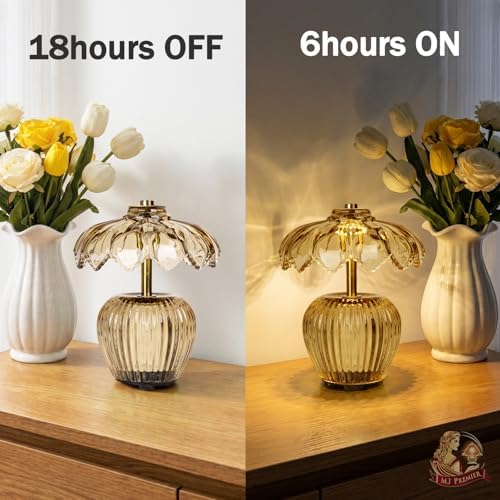 MJ PREMIER Rechargeable Table Lamp, Small Cordless Lamp with Timer, Yellow - Image 4
