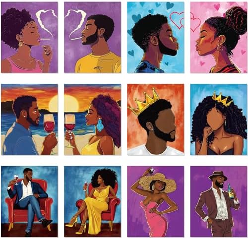 Ctosree 12 Pcs Pre Drawn Canvas for Painting,Romantic Couple,8 x 10 Inch by Ctosree
