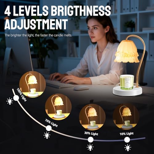 GEEZO Fragrance Candle Warmer Lamp，Electric Candle Warmer with Timer & Dimmer，Mom Christmas Birthday Gifts for Women, House Warming Gifts New Home Bedroom Decor - Image 4