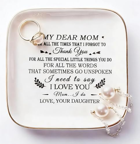 Mom Gifts from Daughter - Ring Dish for Mom Mothers Day Birthday Christmas by PUDDINGCABIN