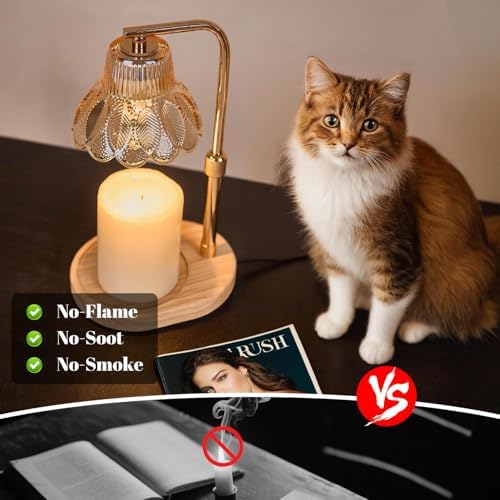 Candle Warmer Lamp with Timer and Dimmer-Adjustable Height Candle Lamp Warmer,New Home Gift Ideas,Brithday Gifts for Women Mom,Candle Light Warmer,Home Decor - Image 3