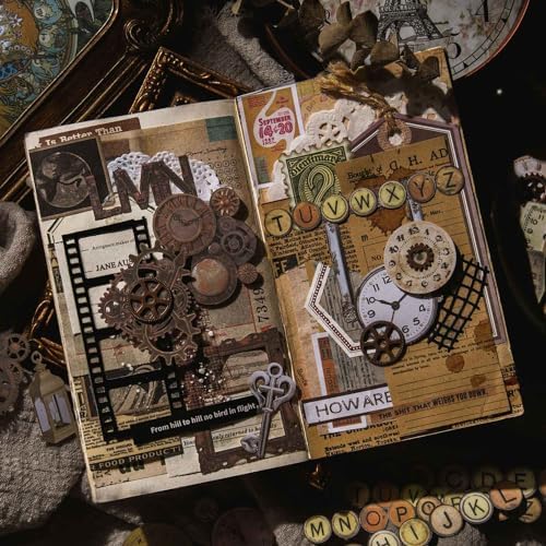 Vilikya 120pcs Steampunk Junk Journal Supplies, Small Vintage Scrapbook Materials Paper for Journaling Kit, Scrapbooking Ephemera, Punk Collage Cards for Dark Academia Home Room Decor - Image 3