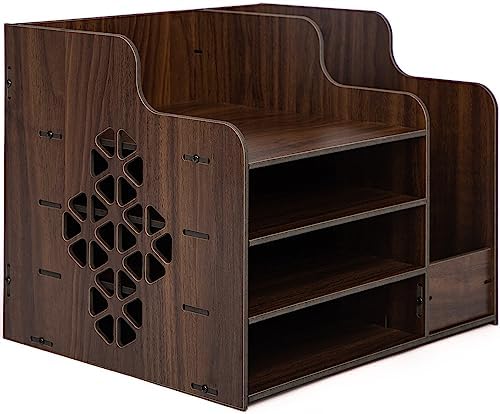 desk organizers Wooden Desk Organizer Home Office Art Supplies Organizer Multifunctional Easy to assemble (heavy CDF panel) by CompactStone