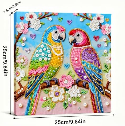 ARTopet DIY Pearl Painting Kit with Frame Gemstone Pearl Diamond Dots Beads Canvas Art Craft for Adult Beginners Display for Tabletop and Wall Mounting Home Decor-Parrot - Image 6