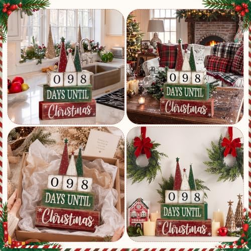 Moucuny 6 Pcs Christmas Countdown Decorations, Christmas Table Decor Home - Image 6