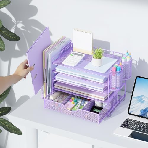 gianotter 5-Tier Desk Organizer with Drawers and File Holders - Image 3