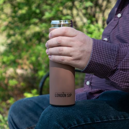 The London Sip 16.9 oz Multi-Purpose Tea Infuser Mug – Fruit Infuser Water Bottle for Hot and Cold – Double Wall Stainless Steel Insulated, Mocha Brown - Image 4
