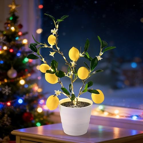 Artificial Lemon Tree Lamp Night Light for Home Shop Cafe Wedding Decor by Hibeauti