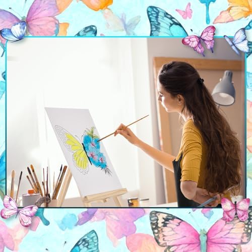 Motipuns 12 Set Butterfly Flower Pre Drawn Canvas for Paint for Adults - Image 4