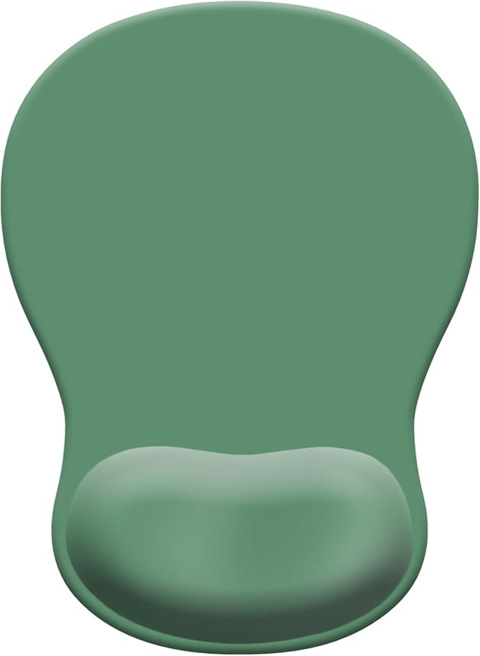 Gel Mouse Pad with Wrist Rest, Ergonomic Concave Wrist Support Mousepad with Non-Slip PU Base & Smooth Surface Comfortable Desk Accessories Mat for Office, Home Gaming and Study (13 Grey Green)