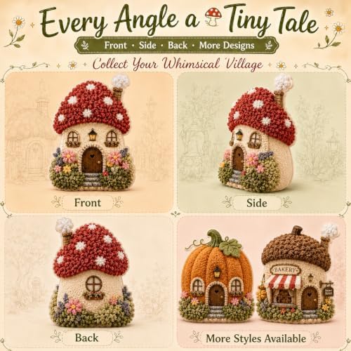Whimsical Village 3D Fabric Poke Art Kit (Pumpkin Patch) - Image 2