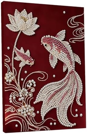 DIY Pearl Painting with Frame, Creative Design, Handmade Stress-Relieving Home Wall Decoration, Includes Frame and Tools-Koi by Unknown