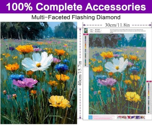 Diamond Art Kits for Adults, Flowers Diamond Art Painting Kits for Adults - Image 4