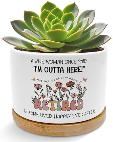 Retirement Gifts for Women Planter Pots by Unknown