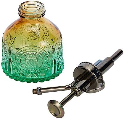 Glass Plant Mister Spray Bottle, Vintage Plant Spritzer, Succulent Watering Bottle with Top Pump, Small Plant Sprayer Mister Watering Can for Indoor Outdoor Houseplant - Green Brown Gradient - Image 3