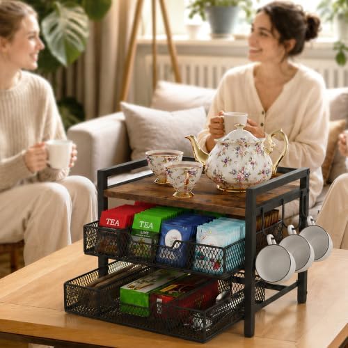 Giikin Tea Bag Organizer, Tea Organizers and Storage with 2 Drawers - Image 6