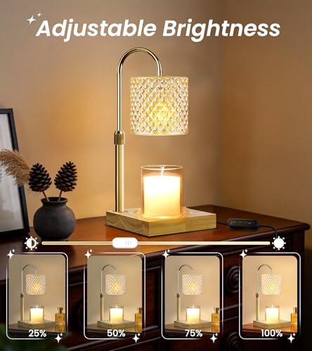 TigQiang Elegant Candle Warmer Lamp, Height Adjustable, Women Gifts, Brass - Image 3
