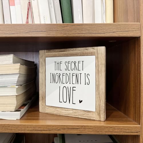 The Secret Ingredient Wooden Sign - Love Decor for Kitchen & Home, Warm Tabletop Gift - Image 5