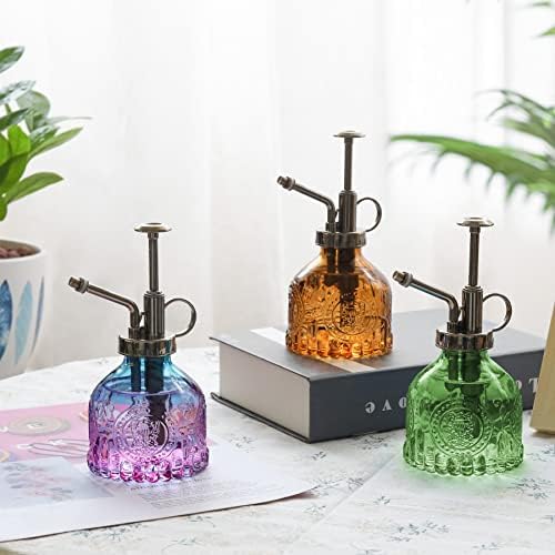 T4U Glass Plant Mister 200ML, Vintage Spray Bottle with Top Pump, Fine Mist Garden Flower Sprayer Small Decorative Spritzer Watering Can Gift for Indoor Outdoor Succulent House Plant (Green) - Image 5