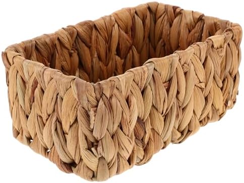 SHINEOFI Woven Storage Basket Small Handwoven Seagrass Basket Organizer for Shelves Bathroom Toiletries Toilet Paper Storage Kitchen Fruit Home Desktop Organization Brown 7.48 X 4.33 X 3.14 in by Unknown