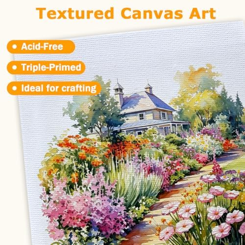 12 Pcs Mini Canvas and Easel Set 4''x6'' Small Blank Canvas Boards with Pine Wood Easels - Beginner Sip Paint Kit for Acrylic Oil Watercolor &Crafts - Ideal for Tabletop Display and Adults Party - Image 4