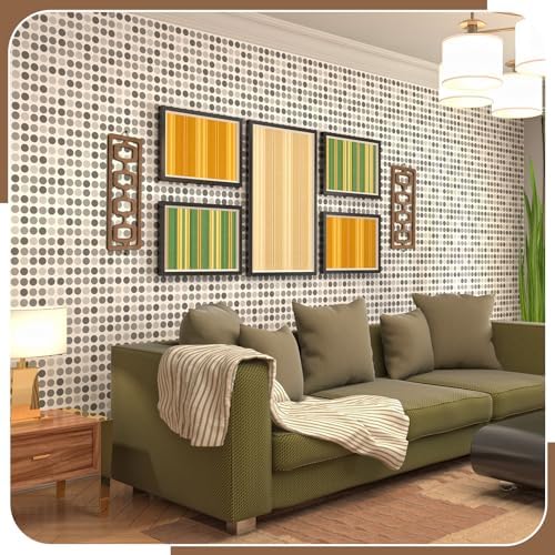 CroBlissful 2pcs Mid Century Modern Wall Art Geometric Wall Decor, Brown - Image 4