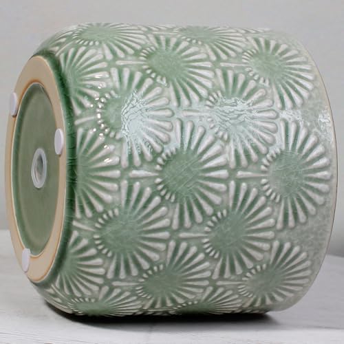 Boho Ceramic Flower Pot, 6.7" Contemporary Pots for Indoor Outdoor Plants - Image 5