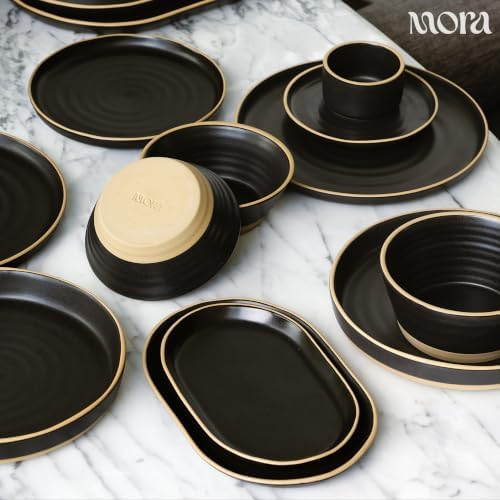 Mora Ceramic Decorative Tray - 10.6in Dish for Jewelry, Soap Dispenser, Perfume, Makeup, Accessories, Candle, in the Bathroom Vanity, Bedside, or Kitchen Counter. Cute Organizers - Night - Image 7