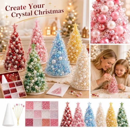 Craft Kits for Adults DIY Beaded Christmas Tree Indoor Desk Decorations Kit - Image 2