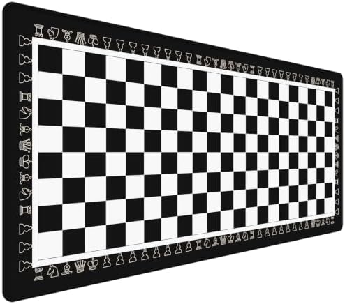 Chess Mouse Pad, 35.4x15.7in Waterproof Extended Desk Mat by HUADO