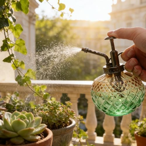 OFFIDIX Plant Mister Spray Bottle, 10 oz Glass Vintage Decorative Water Can - Image 3