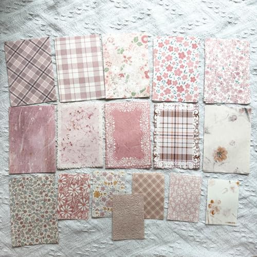 100PCS Vintage Floral Scrapbook Paper,Textured Paper Assorted Set - Image 5