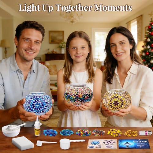 DIY Turkish Mosaic Lamp Kit for Adults/Teens, 5.2" Shade, Multicolor - Image 3