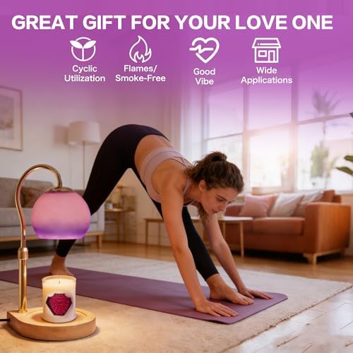 Candle Warmer Lamp with Timer 2H/4H/8H, Adjustable Height, Purple - Image 7