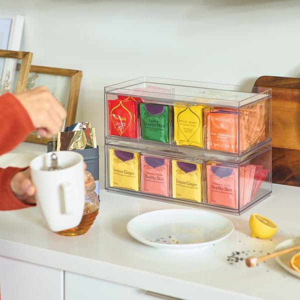 iDesign XL Tea Bag Organizer, Clear, 4-Pack - Image 3