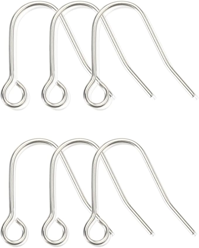 6pcs 20G Small Pure Titanium Earring Fish Hooks DIY Earrings Findings for Jewelry Making, Hypoallergenic Earring Hooks Making Kit for Women Men Sensitive Ears