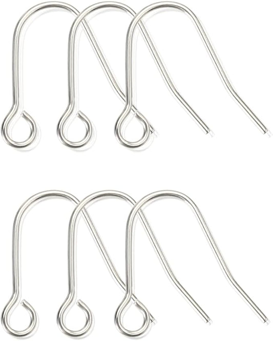 6pcs 20G Small Pure Titanium Earring Fish Hooks DIY Earrings Findings for Jewelry Making, Hypoallergenic Earring Hooks Making Kit for Women Men Sensitive Ears