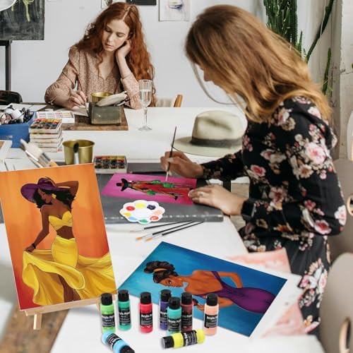 AmazingSpark 12 Set Sip and Paint Kit for Adults Pre Drawn Canvas,Women - Image 5