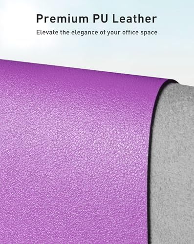 Aothia Faux Leather Desk Mat - Large Mouse Pad, Non-Slip PU Leather Blotter, Waterproof Writing Surface for Office and Home (Iris Violet, 63" x 24") - Image 2