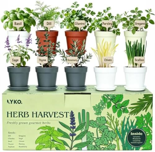 10 Indoor Herb Garden Kit, 33-Piece Complete Kitchen Herb Starter Set by LYKO