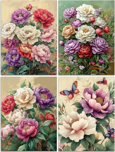 DOZEEZOP 4-Pack Diamond Art Kit for Adults, 5D Diamond Painting 12x16 Inch by DOZEEZOP