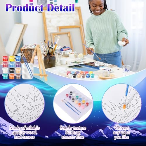 Zhanmai 20 Set Pre Drawn Canvas Painting Kit, Astronomical Landscape - Image 3